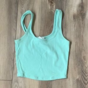 Blue Cropped Tank Top